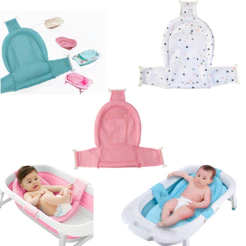 rede apoio de banho para banheira bebe com 3 pontas e trava