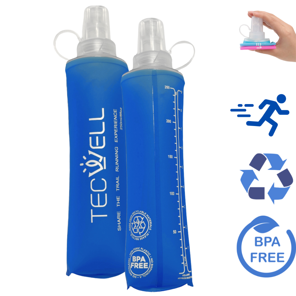 Kit 2 Garrafa De Água Hidratação Dobrável Silicone Squeeze 250ml em Oferta na Shopee