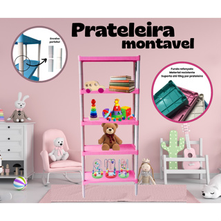Prateleira Organizadorar Multiuso de Plástico quarto menina menino diversas cores 5 andares em Oferta na Shopee