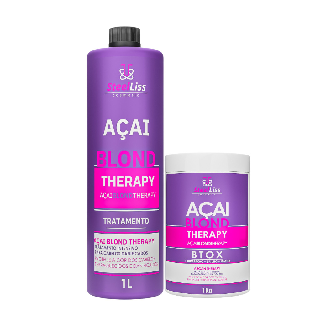 Progressiva + Btox Açaí Blond Matizador para Loiras Alisa 100% em Oferta na Shopee