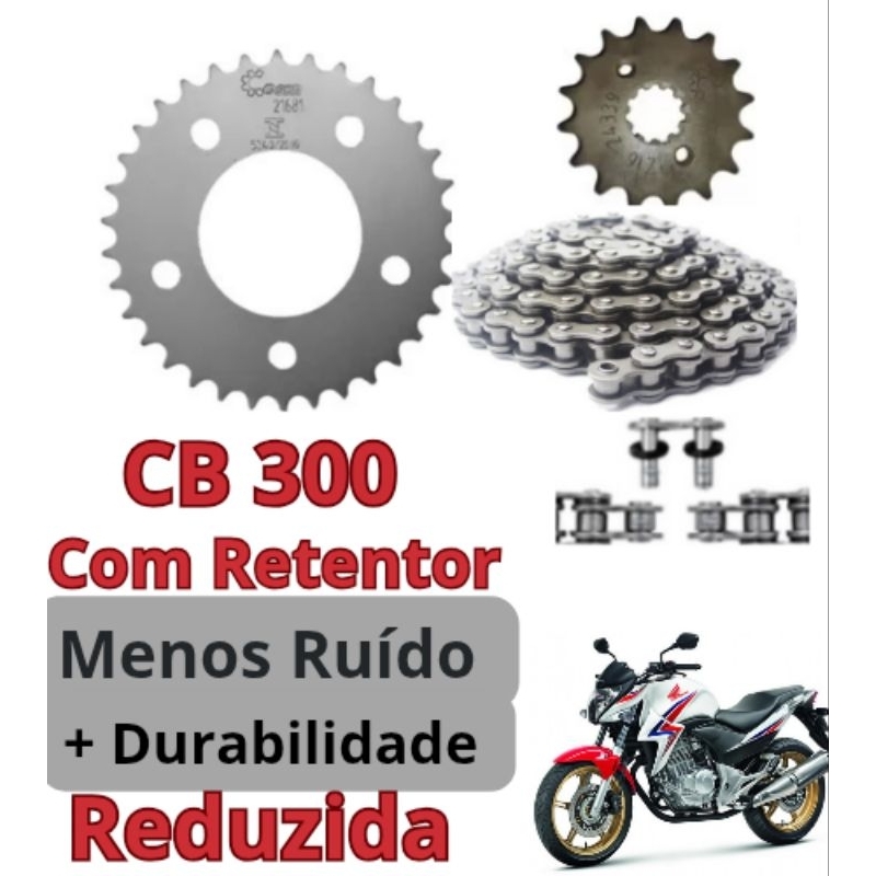 Kit Relação/Transmissão/Tração CB 300 (Reduzida) Com e Sem Retentor 2009 Até 2015