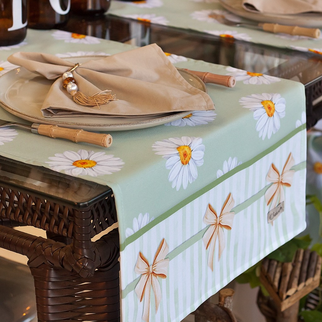 Caminho/Trilho de Mesa 1,30m x 40cm - Margarida Digital em Oferta na Shopee