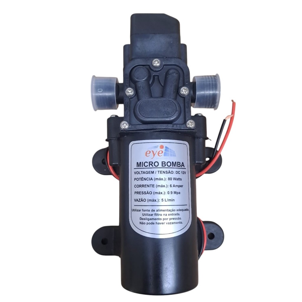 Bomba D'agua 12v Automática 80w Pressorizadora 130 Psi 1/2" Barco Pulverizador Eletrico Alta Pressão