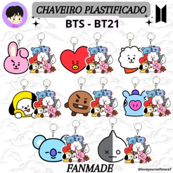 CHAVEIRO PLASTIFICADO BT21 BTS - FANMADE