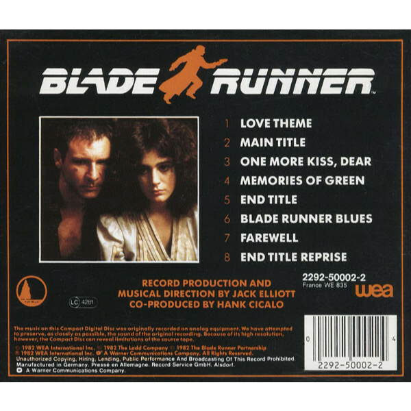 1082 - CD - The New American Orchestra – Blade Runner (Orchestral Adaptation Of Music Composed For The Motion Picture By