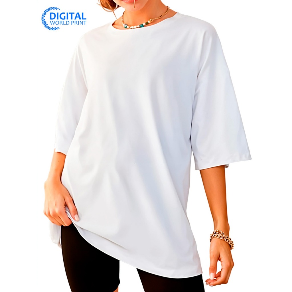 Camisa Camiseta Oversized Streetwear Feminina Premium basica Lisa Fio 30.1penteado