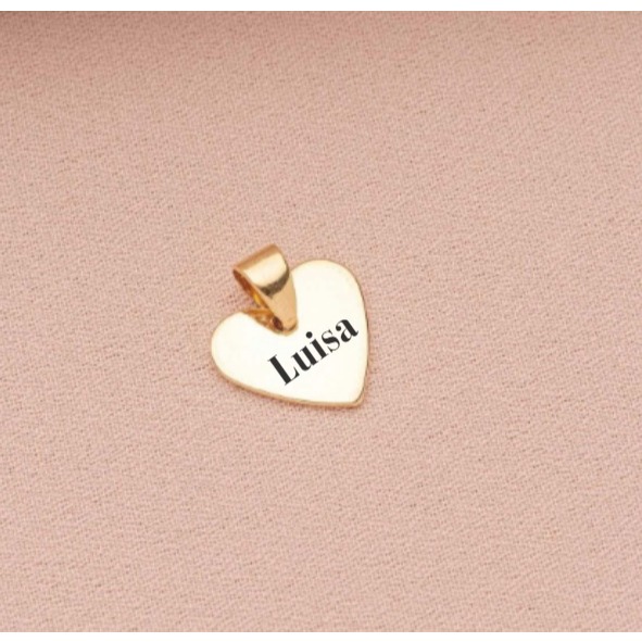 [ SEMI JOIA ] Pingente Coração Delicado Pequeno Personalizado Nome Inicial Data Banhado Ouro 18k Presente Dia Namorados