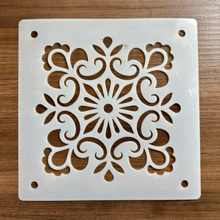 Estêncil vazado Arabesco Azulejo 18x18 cm molde stencil azulejo em Oferta na Shopee
