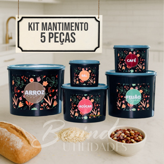 Potes para Mantimentos Elegantes – Linha Floral Premium em Oferta na Shopee