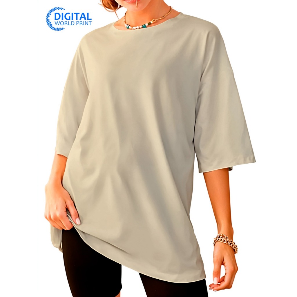 Camisa Camiseta Oversized Streetwear Feminina Premium basica Lisa Fio 30.1penteados 100% Algodão