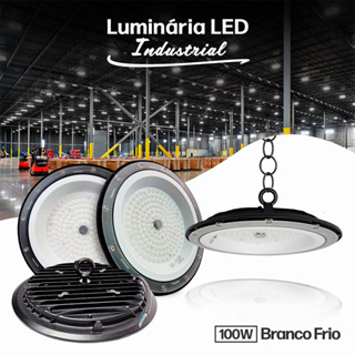 Luminária LED Industrial UFO 100W High Bay SMD Branco Frio a prova d'agua IP66 em Oferta na Shopee