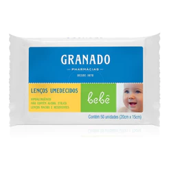Lenço Umedecido Bebe Tradulto Com 50 Unidades Granado
