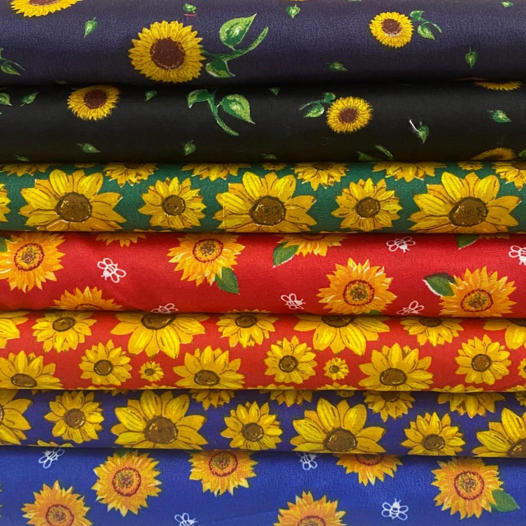 Imagem Kit de retalhos 100% Poliéster estampado 25 cm x 145 cm - tecido Euroleen . artesanato, coração, poa, xadrez, flores