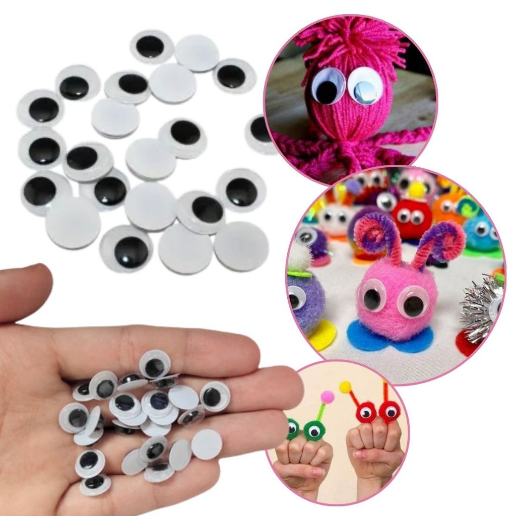 KIT 100~500 Un Olhinhos Móveis para Artesanato Articulado Vários Tamanhos - Stationery