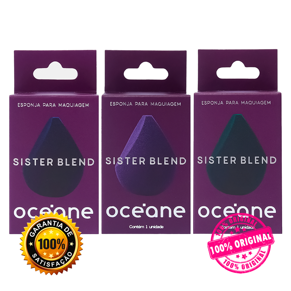 Océane Purple Esponja de Maquiagem Sister Blend (Seu tamanho permite alcançar perfeitamente áreas pequenas)