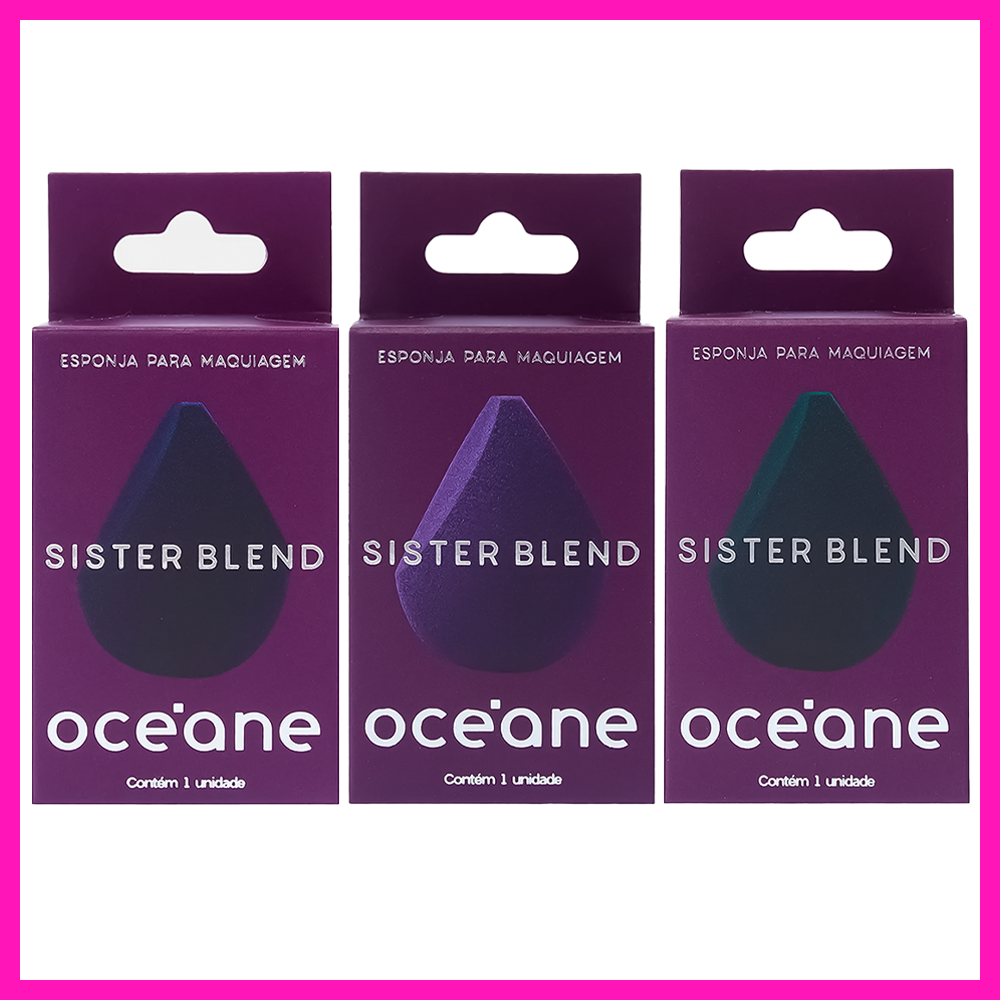 Océane Purple Esponja de Maquiagem Sister Blend (Seu tamanho permite alcançar perfeitamente áreas pequenas) em Oferta na Shopee