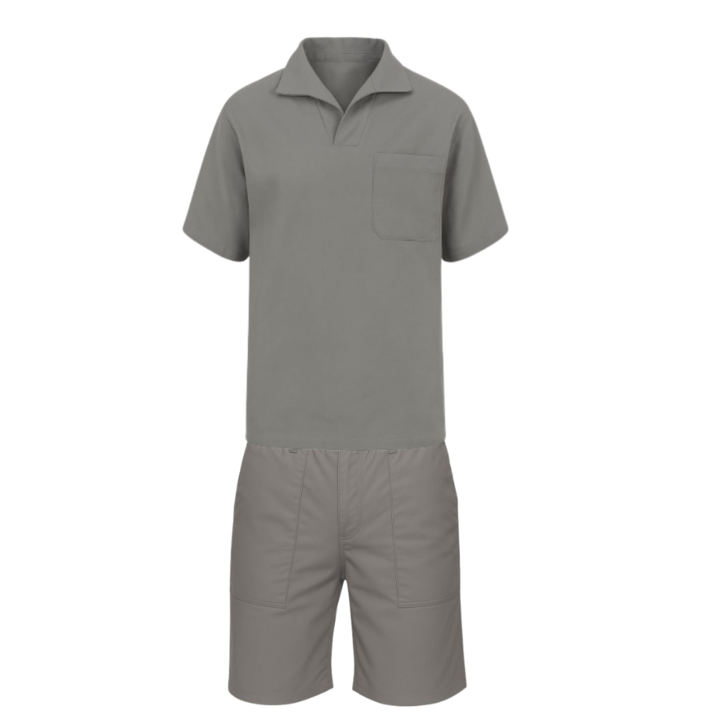 Conjunto Uniforme Brim Camisa Manga Curta + Bermuda Trabalho Pesado Profissional Uso Geral Mecanico Pintor Oficina