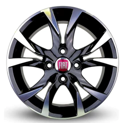 Kit 4 Rodas Scorro Fiat Uno Cronos Siena 4x98 Aro 15 Preto Diamantado Bicos de Brinde S215
