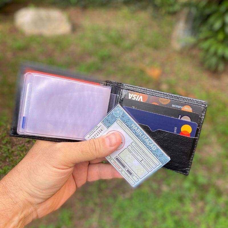 Carteira Masculina Couro Legitimo Porta Cnh Porta Documentos