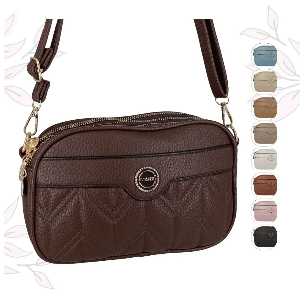 Bolsa Feminina Pequena Transversal Tiracolo De Lado Couro Sintético 3 Zíperes bolca pequena feminina