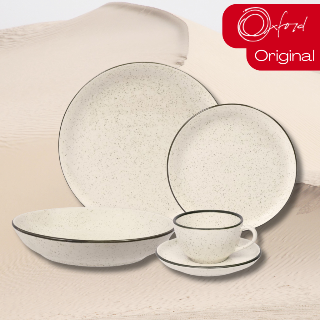 Aparelho Jogo de Jantar e Chá 30 Peças Flat Duna Oxford Jogo de Pratos e Xícaras
