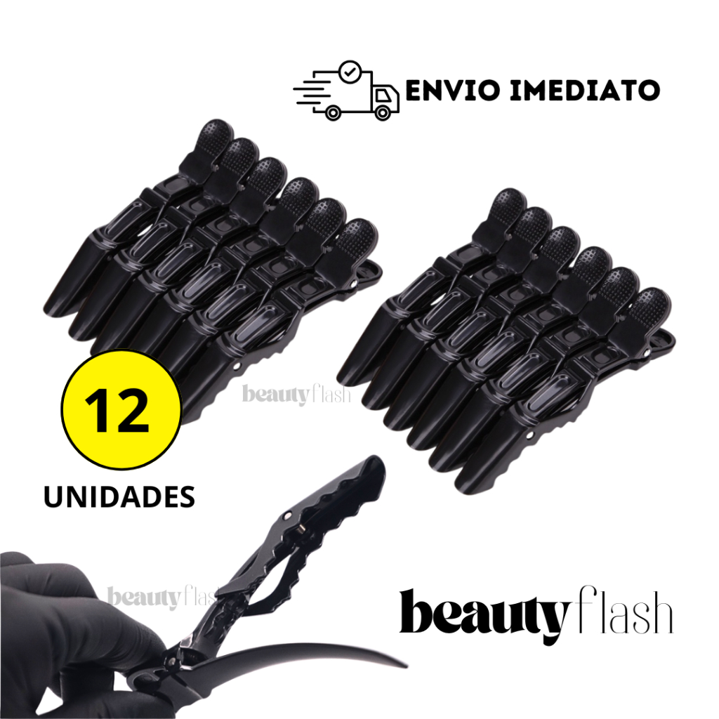 12 Presilha Jacaré Crocodilo para Cabelo Cabelereiro