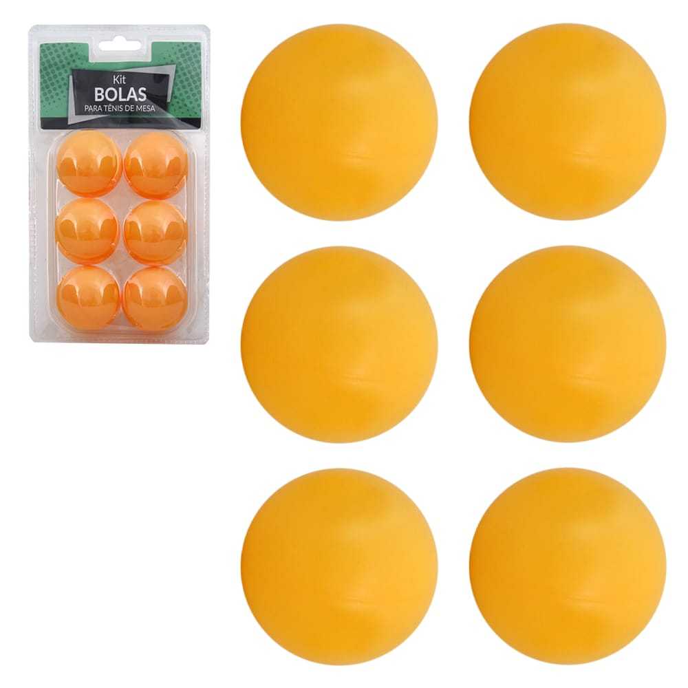 Kit Com 6 Bolas Para Ping Pong Laranja IF02088