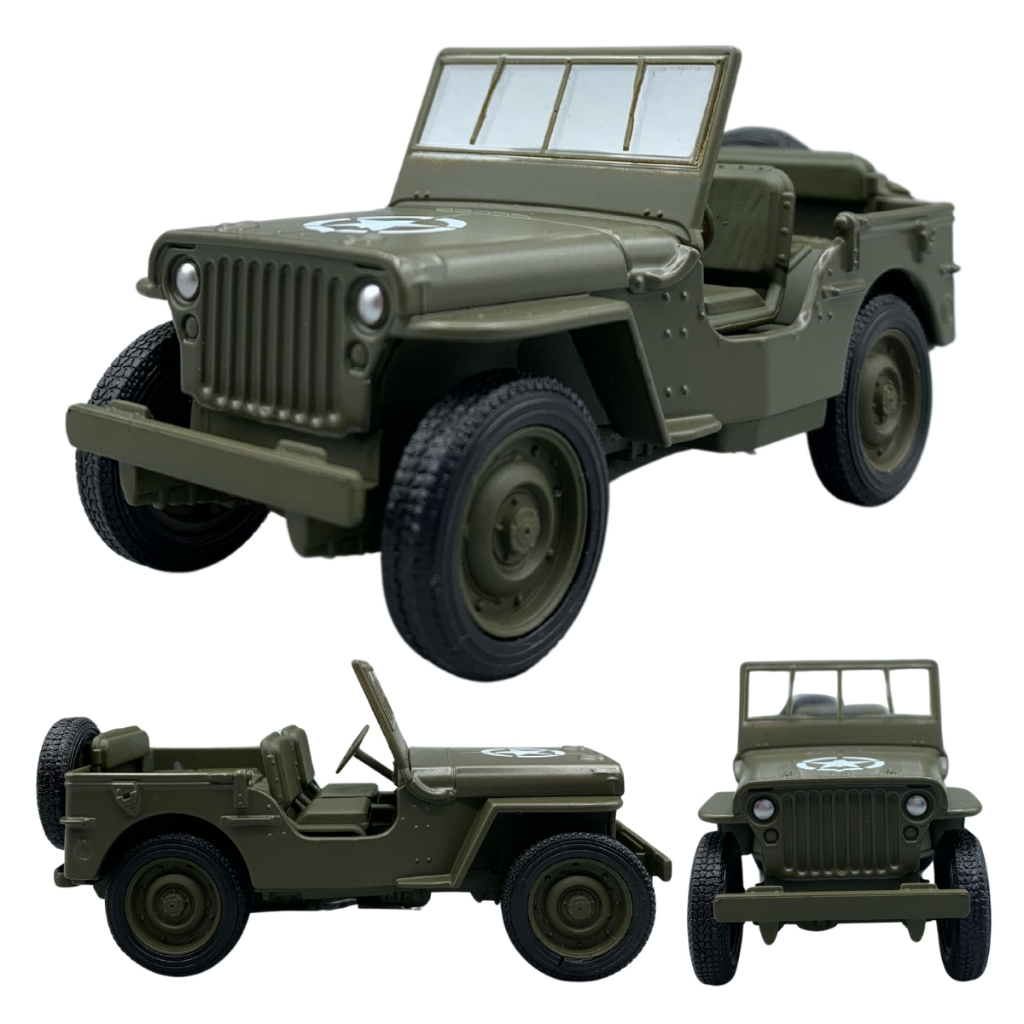 Miniatura Jeep Antigo 1941 Willys Army Militar Metal 1/38