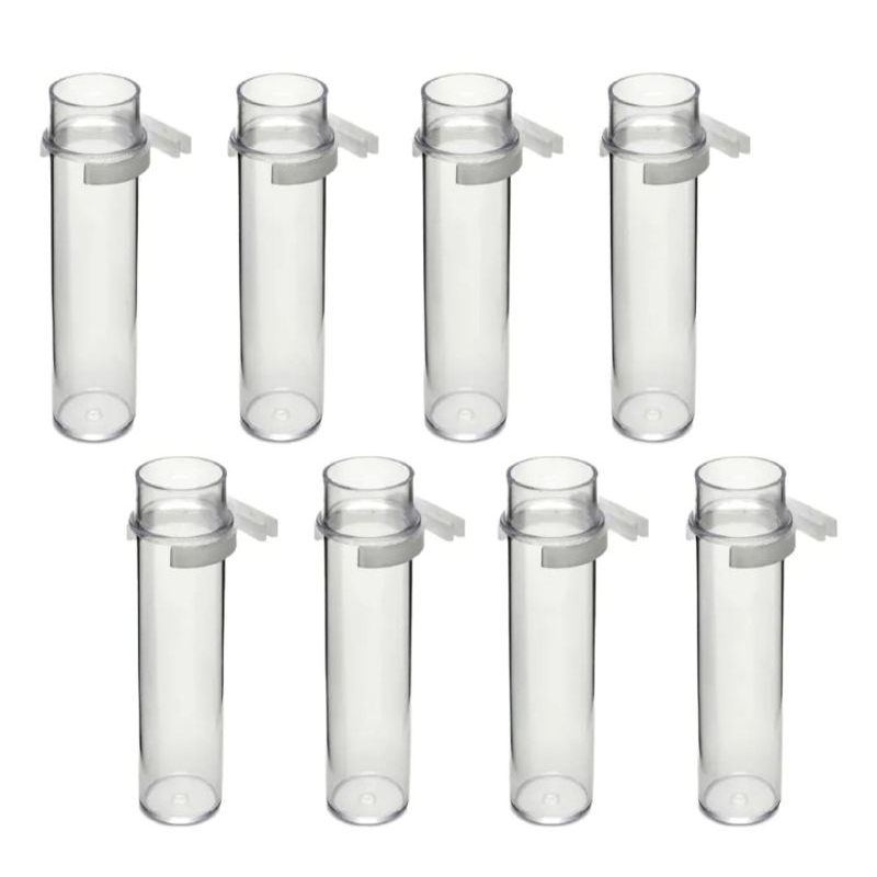 kit 8 Porta Tiririca Sementeira Porta Pendão Fino Cristal 14ml coleiro curio bicudo papa capim