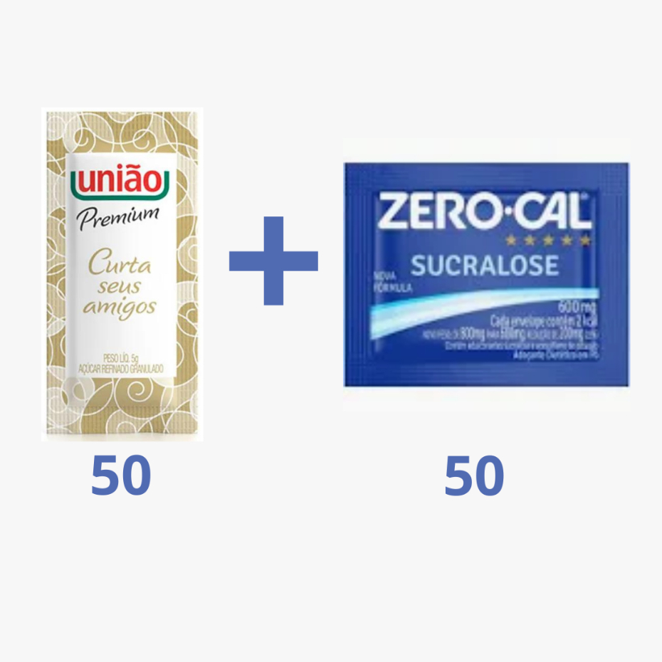 50 de Açúcar União + 50 de Adoçante Zero Cal em Oferta na Shopee
