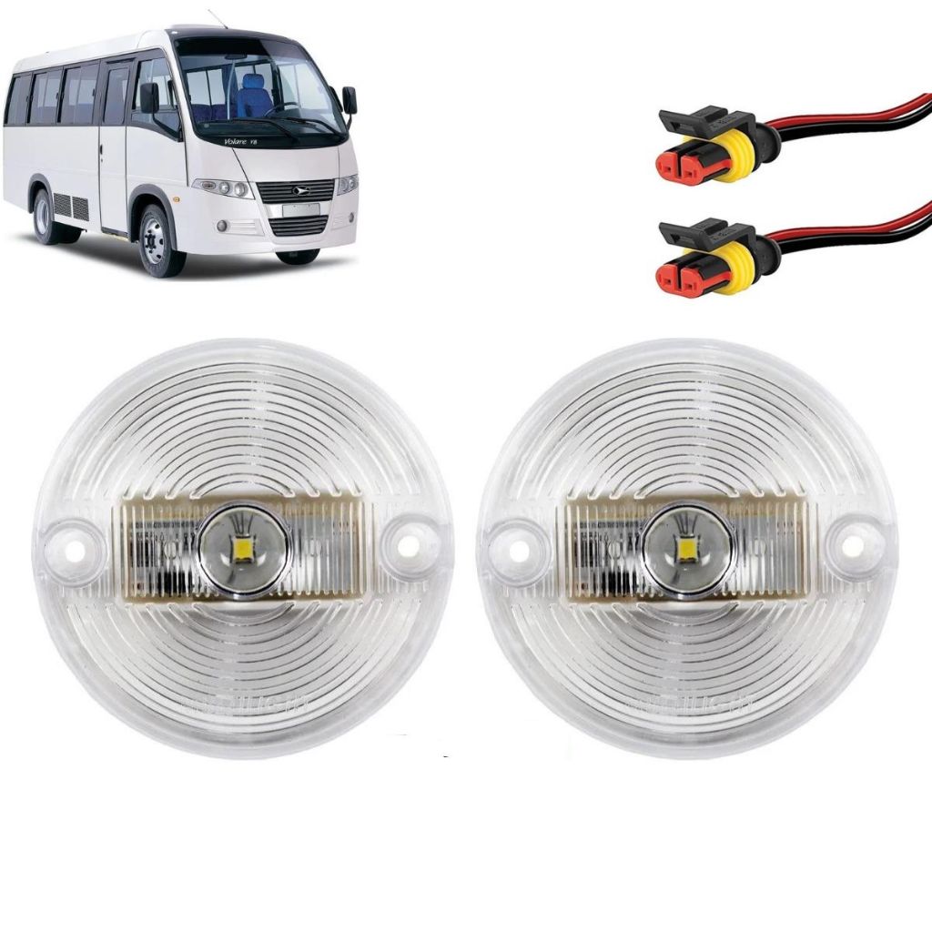 Kit 2 Lanterna Vigia Teto Micro Onibus Volare A5/a8/v8/w8 Marcopolo Torino G6 Led Bivolt Com Soquete