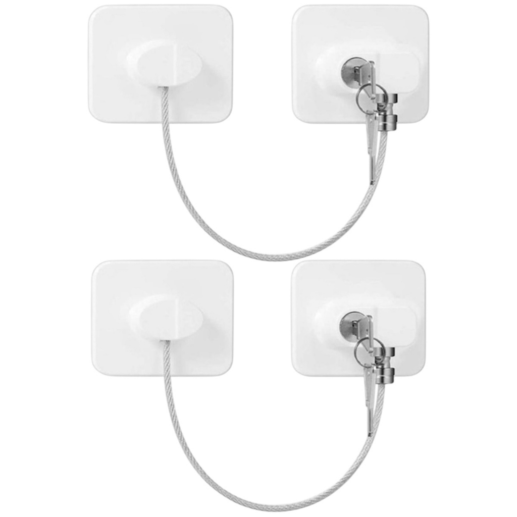 Kit 2 Travas Segurança Com Chave Portas Geladeira E Armários