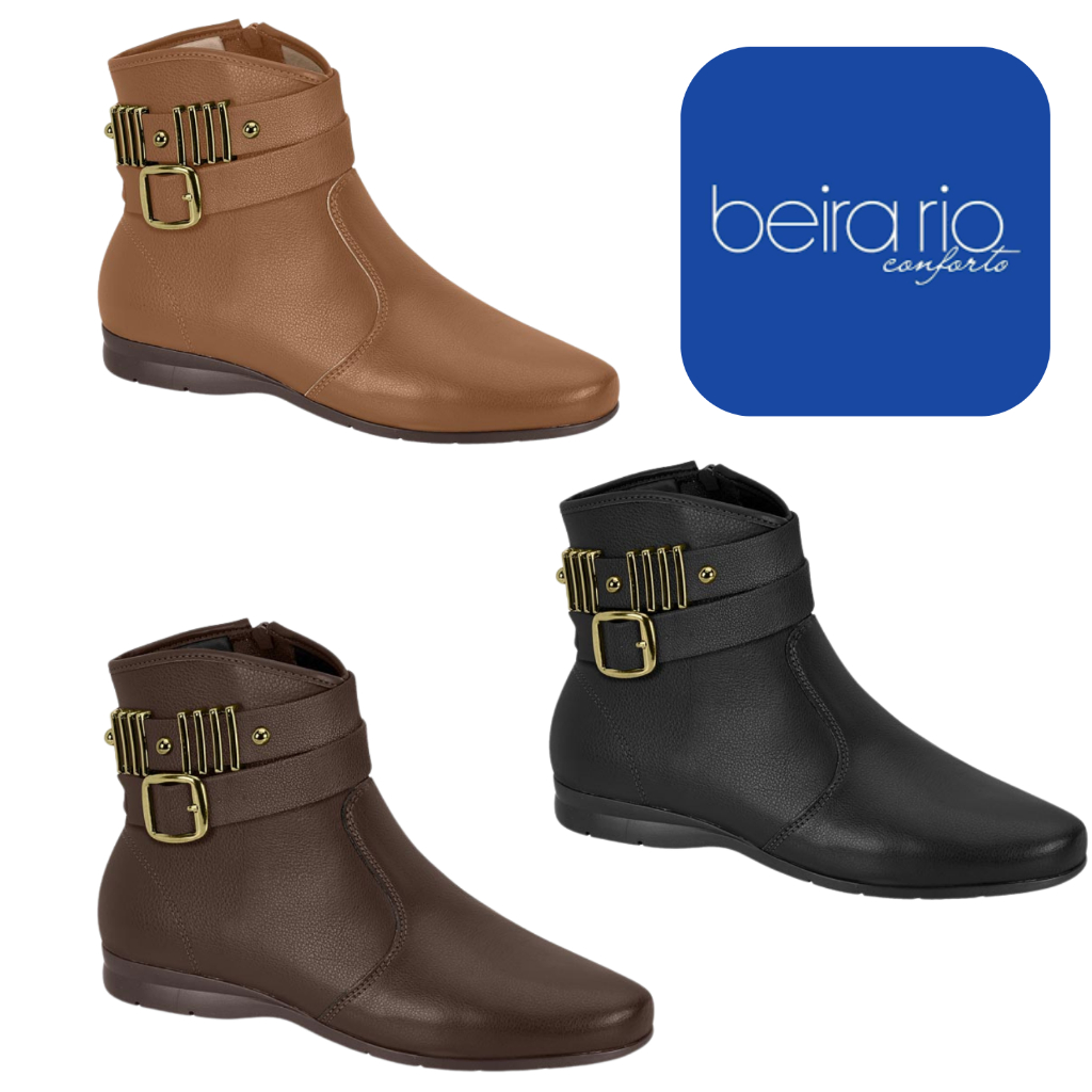 BOTA FEMININA ANKLE BOOT CANO CURTO BEIRA RIO