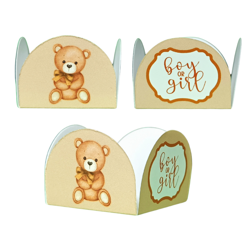 Forminha de Brigadeiro Urso Ursinho Chá Revelação Chá de Bebê Festa Aniversário Doce QUALQUER TEMA