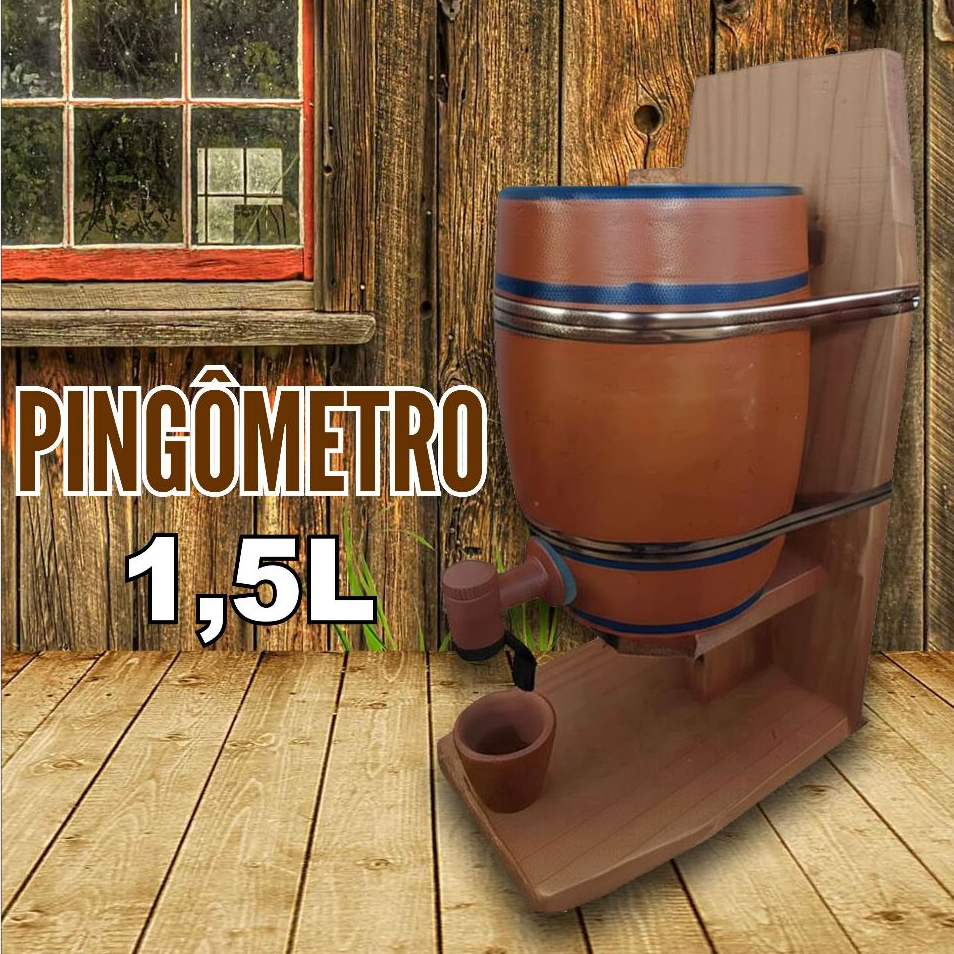 PINGÔMETRO ARTESANAL BARRIL TALHA CERÂMICA RÚSTICO