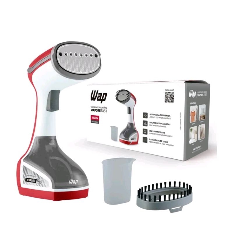 Vaporizador/Higienizador de Roupas Wap Wapore Fast 1250W Portátil 200ml Com acessórios