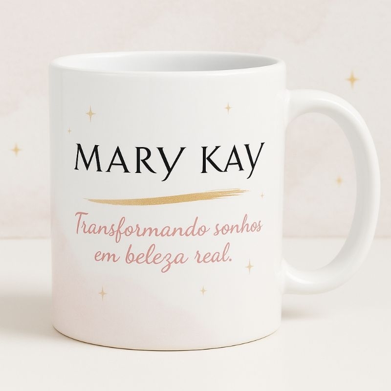 Caneca Mary Kay – Transformando Sonhos em Beleza Real