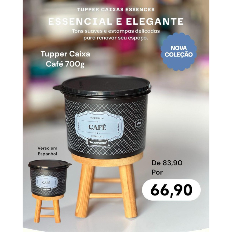 Tupper caixa café essences tupperware