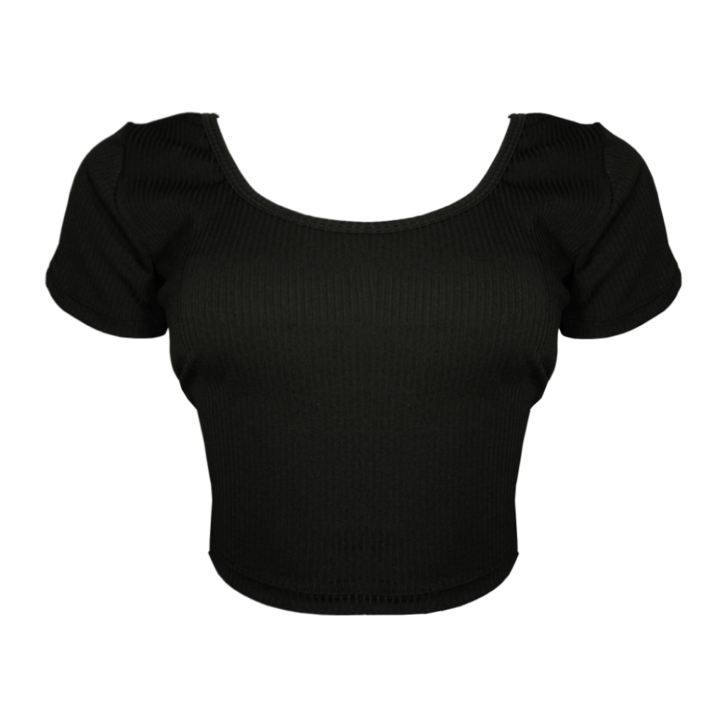 Blusa Feminina Canelada Manga Curta Gola Redonda – T-shirt Básica Estilosa Confortável