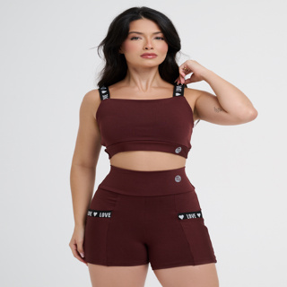 Conjunto Academia Feminino Short e Top com Bolso Cintura Alta Suplex GRAMATURA 300. em Oferta na Shopee
