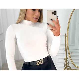 Blusa Feminina Cacharrel Segunda Pele Gola Alta Manga Longa em Oferta na Shopee