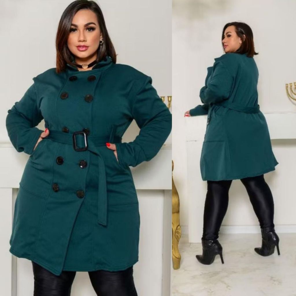 Casaco Moletom Feminino plus size Inverno Frio Sobretudo moda plus em Oferta na Shopee