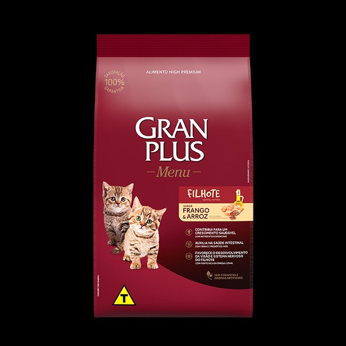 Ração GranPlus Gatos Filhotes Sabor Frango e Arroz 3kg em Oferta na Shopee