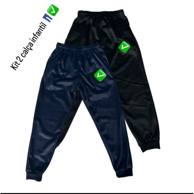 KIT 2 CALÇA INFANTIL E JUVENIL DO 2 AO 16 FORRADO COM FLANELADO P ESCOLA em Oferta na Shopee
