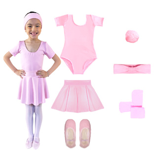 Kit Ballet Infantil 6 Itens Uniforme Bale Completo Rosa em Oferta na Shopee
