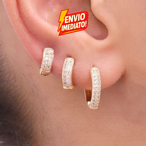 Kit 3 Pares de Argolas Cravejadas Estilo Blogueira, Leve e Elegante.