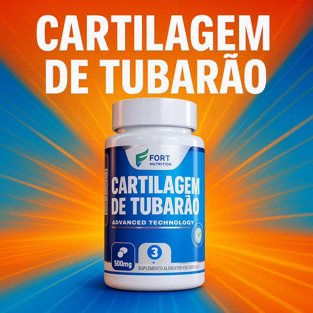 Cartilagem de Tubarão - 120 Cápsulas 500mg - FNU | Saúde das Articulações |Cálcio Natural e Colágeno