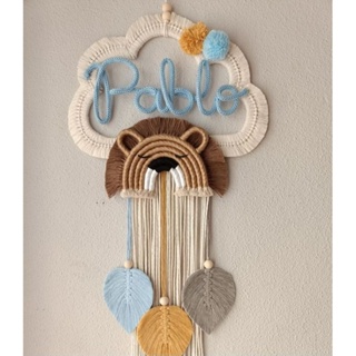 Enfeite de porta bebê macramê porta maternidade macrame em Oferta na Shopee