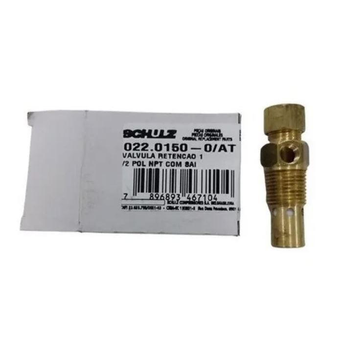Válvula Retenção Compressor Schulz CSL10BR - CSL15BR 1/2 X 3/8 Com Alivio 1/8 Schulz - 0220150