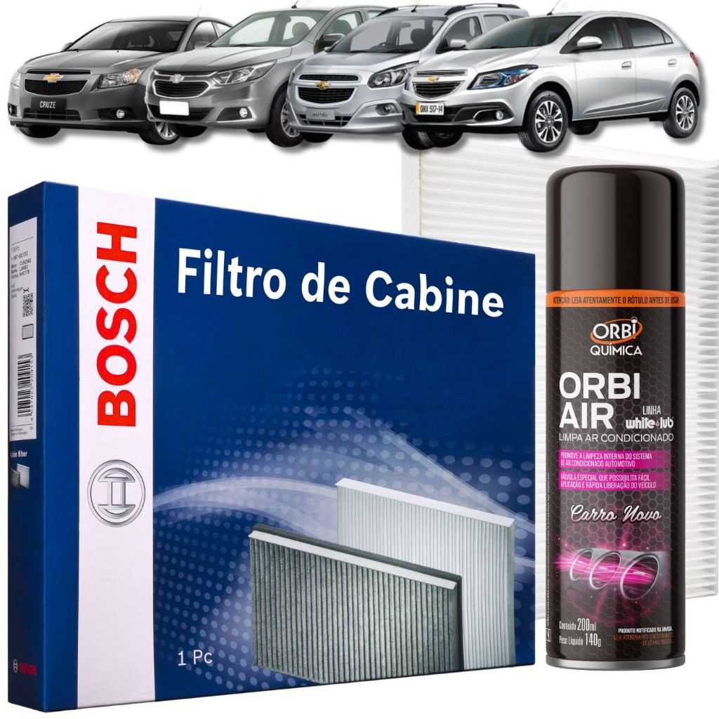 Filtro Ar condicionado Onix Prisma Joy Cobalt Cruze Tracker BOSCH / Limpa Ar ORBI em Oferta na Shopee